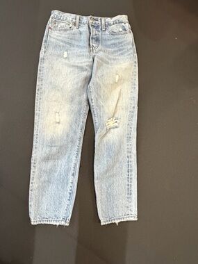 Levi's Light Blue Distressed Ankle Jeans